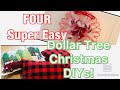 FOUR easy Dollar Tree Christmas DIYs!