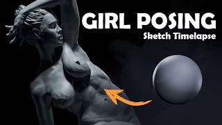 Girl Posing – ZBrush Speed Sculpt Timelapse | Character Sketch from Scratch