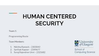 HUMAN CENTERED SECURITY