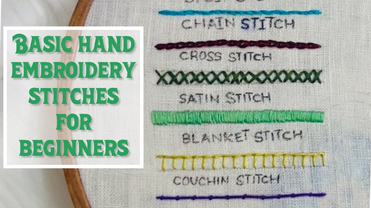 10 basic hand embroidery stitches for beginners #handbroidery # ...