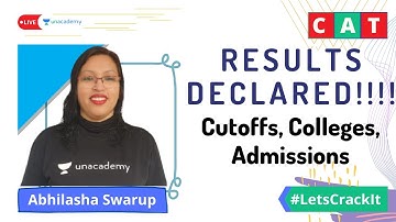 CAT 2020 Results Declared | Cutoffs , Colleges, Admissions | Abhilasha Swarup | Unacademy CATalyst