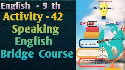 Std.9 English Bridge course |Activity no.42 | speaking skills | Narayani Tech Academy