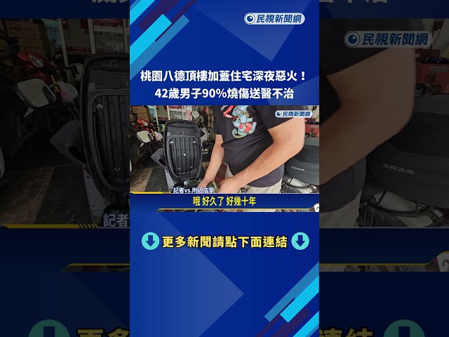 桃園八德頂樓加蓋惡火! 42歲男90％燒傷送醫不治－民視新聞