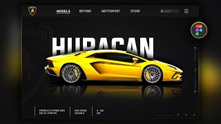 Figma Tutorial : Professional Lamborghini Huracan Concept  Landing Page UI Design In Figma 🔥⚡