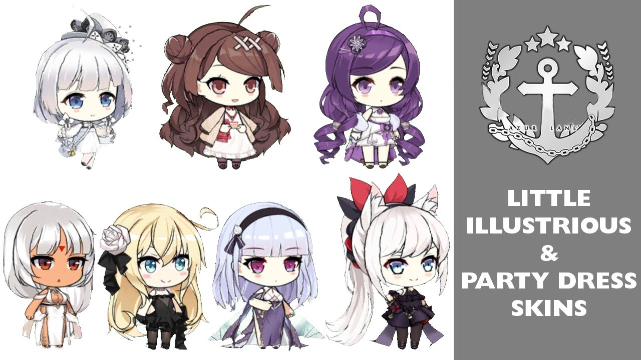 azur lane party dress Little Illustrious & New Party Dress Skins