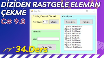 Uygulamalarla C# - 34.Ders: Diziden Rastgele Eleman Çekme (Random index)