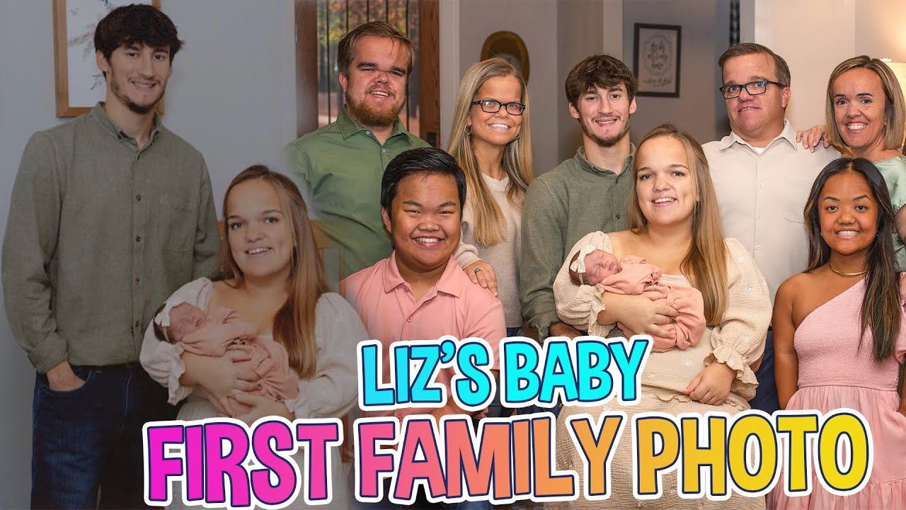 7 Little Johnstons Liz Johnston's Baby First Family Photo at One Week