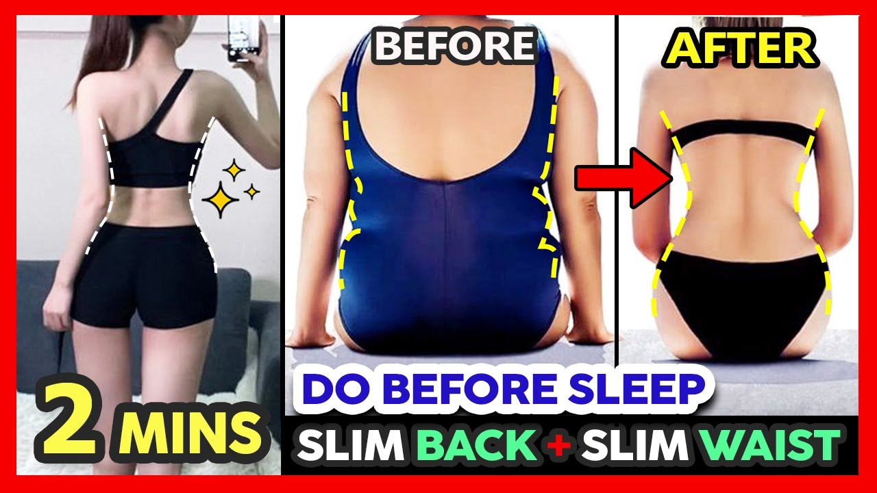 Slum Back Exercise π₯2 MINS SLIM BACK + SLIM WAIST EXERCISE IN BED | Remove fat from the ...