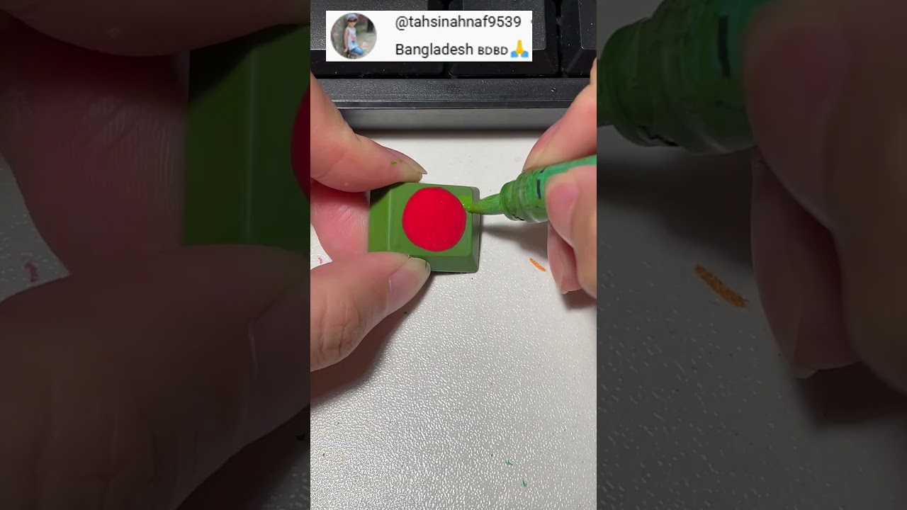 Drawing Bangladesh flag on the keyboard 
