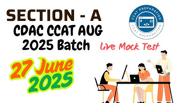 Section A Live Mock Test | CDAC CCAT Aug 2025 Batch| 27 June 2025 | ccatpreparation.com
