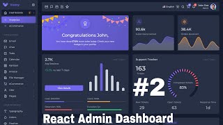 React Admin Dashboard Design|| Material Design & Vuexy || Real time project  #2