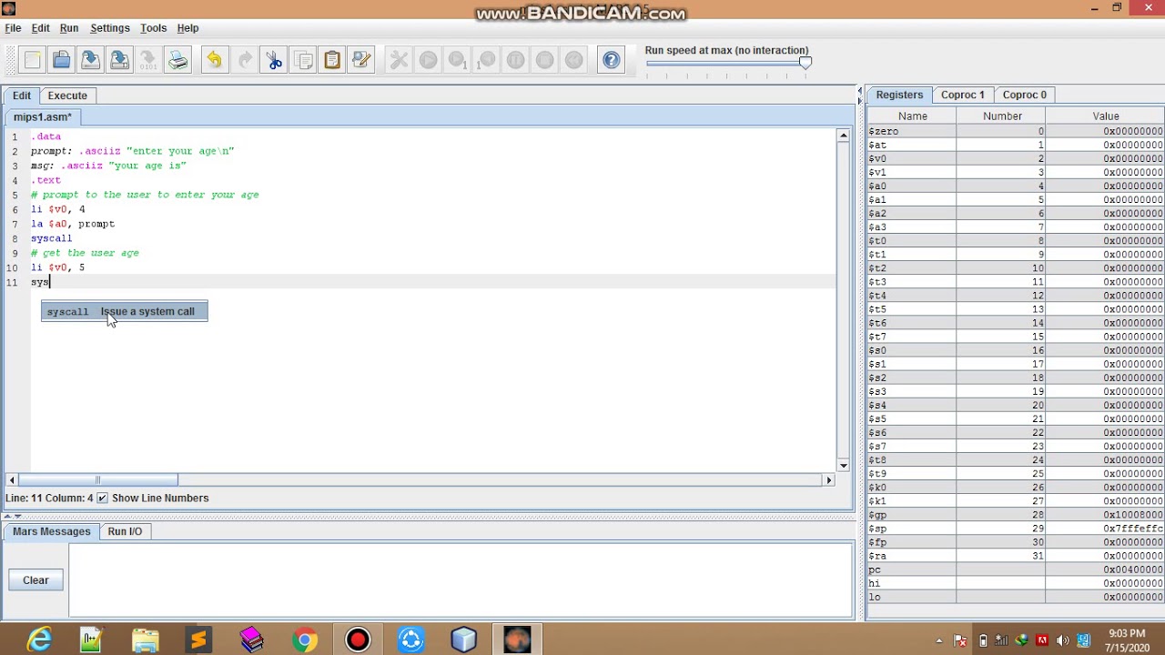 Assembly Tutorials | MIPS Assembly Language | program get int value ...