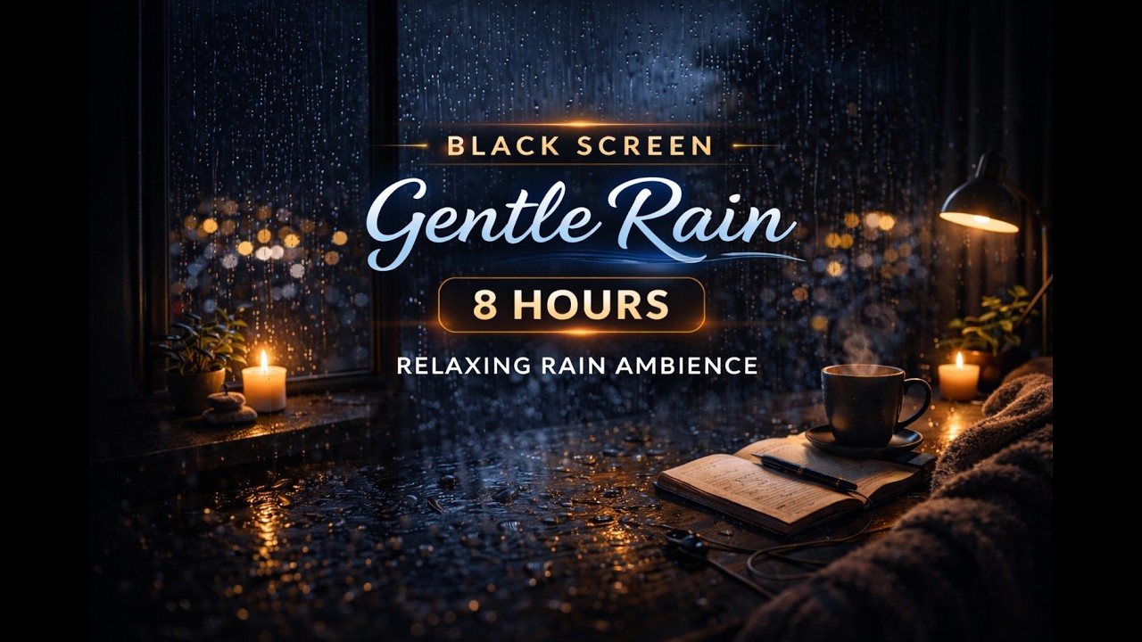 Black Screen Gentle Rain – 8 Hours | Relaxing Rain Ambience