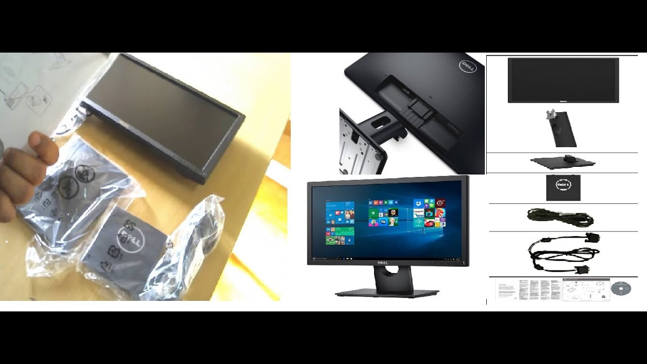 How to unbox and assemble Dell E1916HV monitor. YouTube
