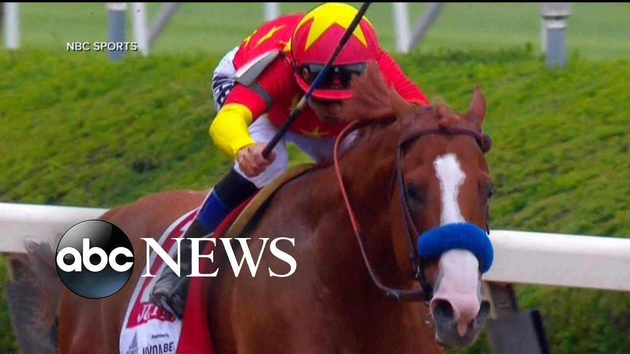 Justify sprints to a win at the Belmont Stakes