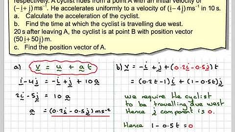 Kinematics using vectors