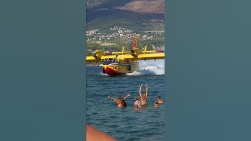 Public Waving at the Canadair CL-415 Super Scooper Pilots