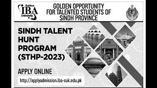 IBA Sukkur Sindh talent hunt program scholarship 2023