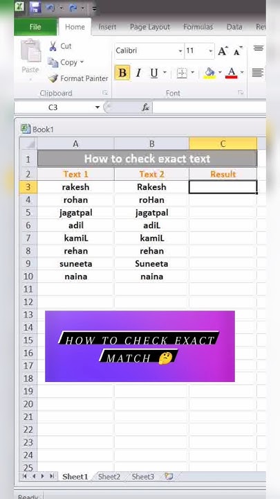 how-to-exact-match-in-excel-excel-interview-shorts-computertech