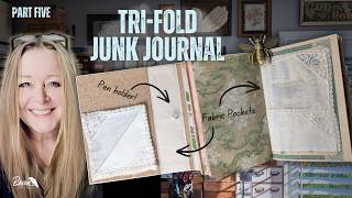 Turn Vintage Hankies into Stunning Journal Pockets | Tri-Fold Journal Part 5