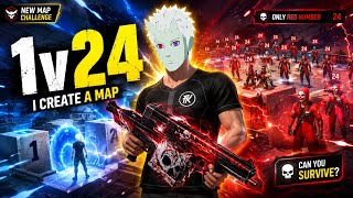 SECRET MAP FOR 1v4 PRACTICE! 😱 (Unlimited Enemy Map) Free Fire 1v24 Challenge 🔥