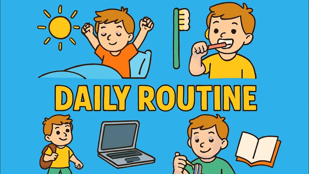 DAILY ROUTINE | ROUTINE DISCUSSION | SMALL TALK | KIDS LEARNING - YouTube