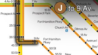 NYC Subway Map Edits: J train to 9 Av (Via R and D Lines) [Timelapse] - Experimental Map screenshot 5