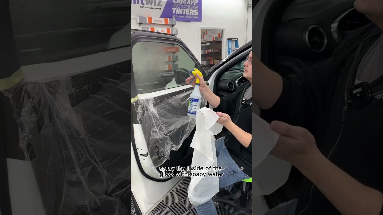 Replying to @pokemongo640 You can remove tint with soapy water and raz, Tinting  Car Windows