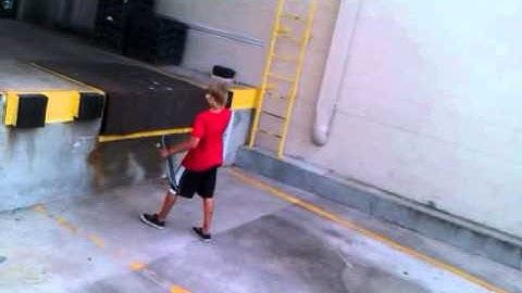 Leighton skating off the loading dock