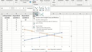 Creating a scatter plot on Excel