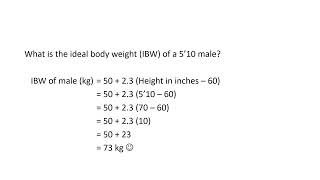 Ideal Body Weight Calculation