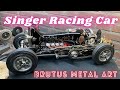 How to make a metal art racing car from an old sewing machine