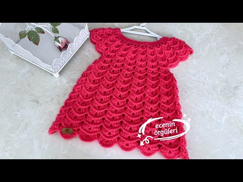 Beautiful Baby Dress crochet pattern / Prenses Elbisesi / Tığ işi Kolay ve Güzel Elbise / 6 Ay için