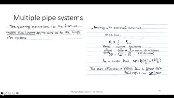 Lecture 14 - Part 2, Multiple Pipe Systems Analogy to Electrical Circuits, Series Pipes & an Example