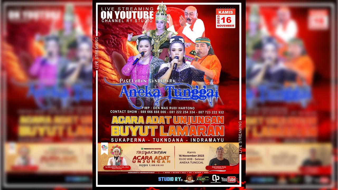 🔴LIVE ANEKA TUNGGAL | MALAM | UNJUNGAN BUYUT LAMARAN | SUKAPERNA - TUKDANA - INDRAMAYU | 16-11-2023