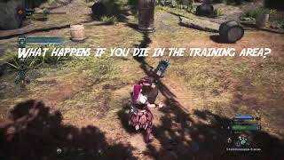 What happens if you die in the training area? MHW