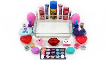 Mixing Makeup and Random Things Into Slime - Slime Smoothie - Satisfying Slime Video