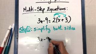 Solving Equations (Part 2) , Multi-Step