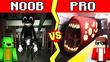 CARTOON CAT VS TRAIN EATER Build Battle In Minecraft - NOOB VS PRO CHALLENGE - Maizen Mizen Parody