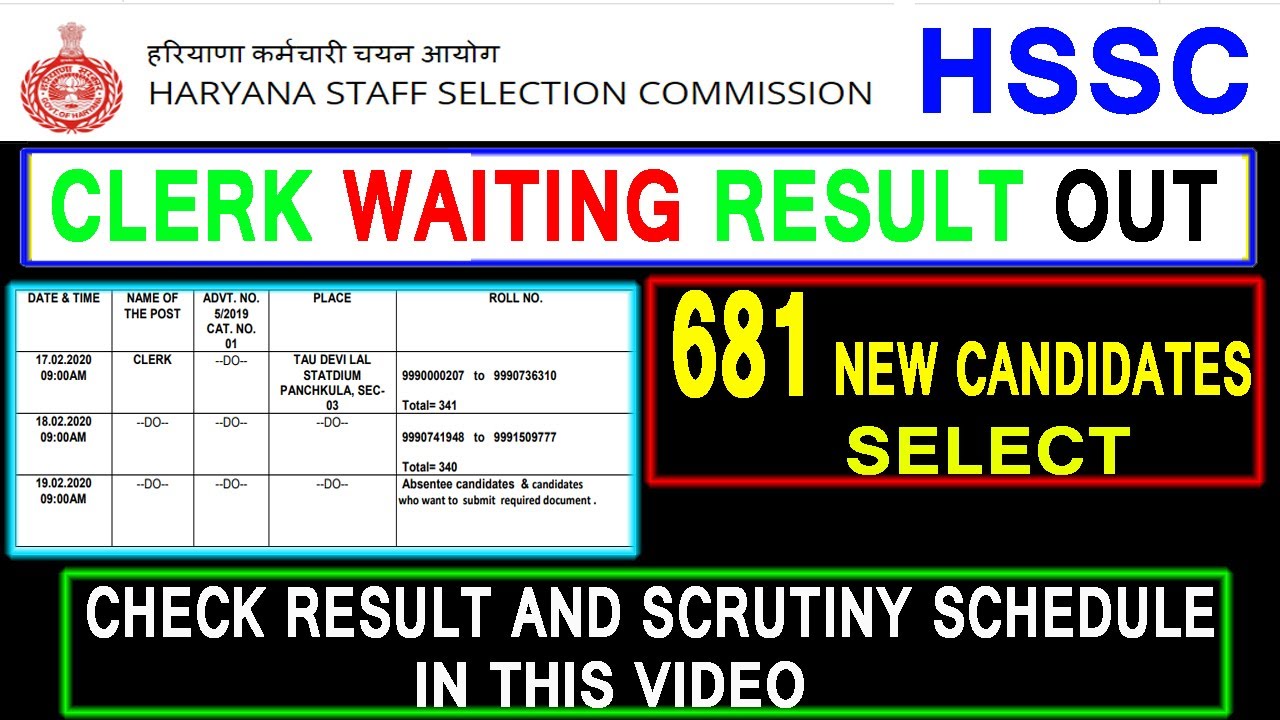 hssc clerk waiting result out check here with video in hindi