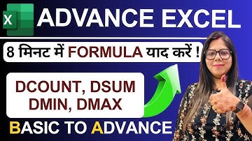 Learn Advanced Excel Formulas FAST – DSUM, DMIN, DMAX in 8 Minutes!