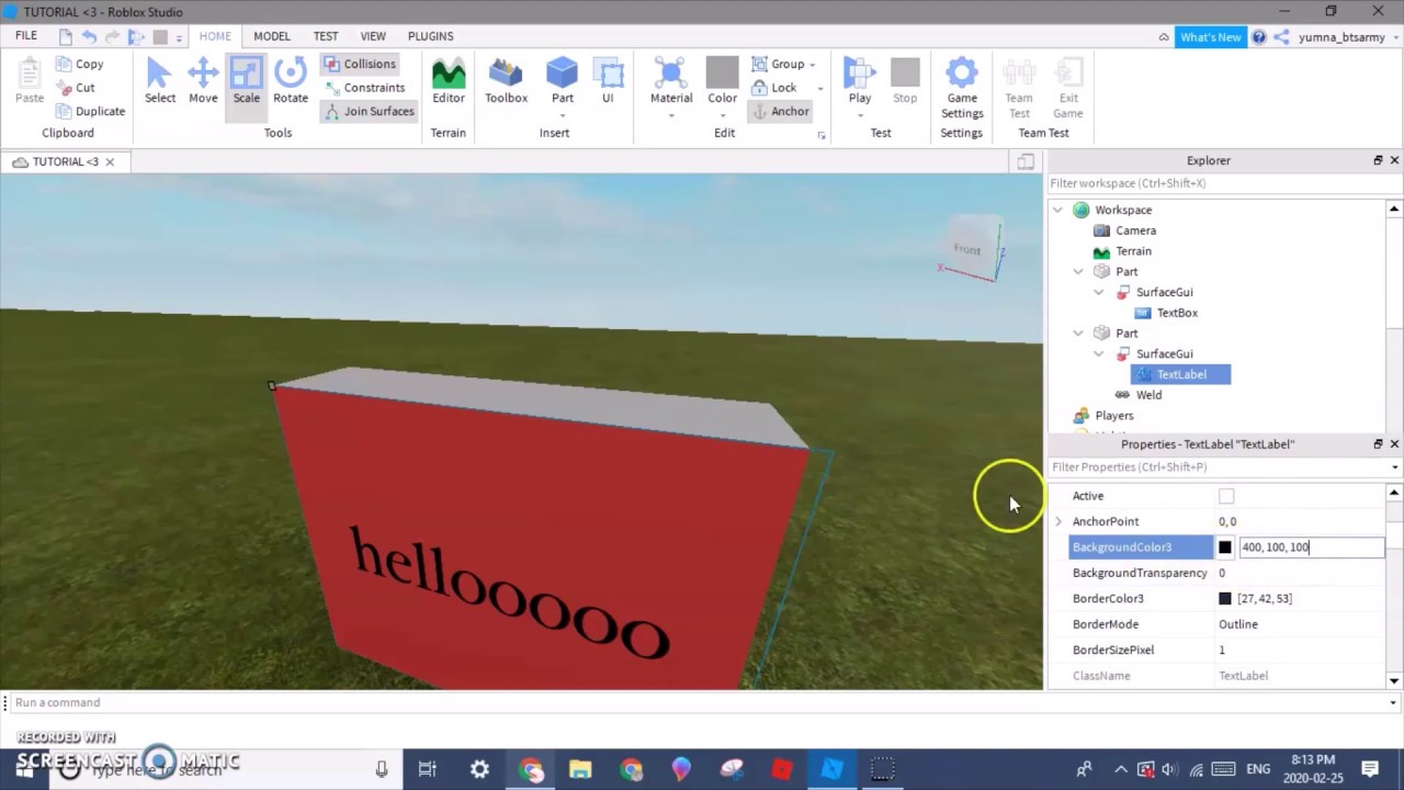 How To Add Text On A Part In Roblox Studio Youtube