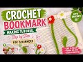 Crochet Flower Bookmark Tutorial 🌸 |Easy Step-by-Step Crochet Bookmark for Beginners | DIY Gift Idea