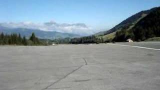 Megeve airplane take-off