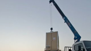 How to unloading| cabinet by crane| this video is fast motion. #automobile #dubai #uae #usa