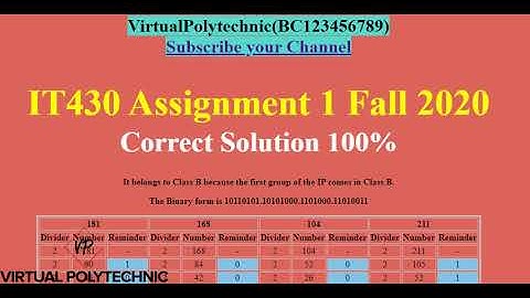 IT430 ASSIGNMENT 1 FALL 2020 - CORRECT 100% - SOLUTION IN DESC - Virtualpolytechnic