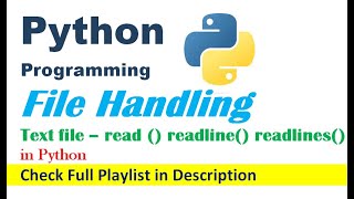File Handling - Text File | Python Programming | Edutainment #30