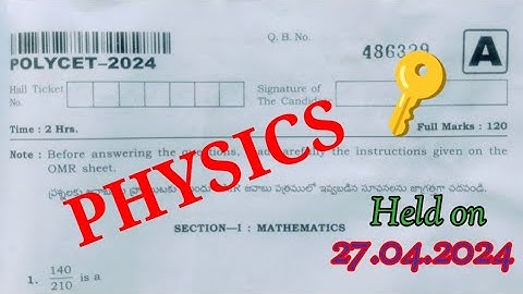 Ap polycet 2024// physics key with analysis