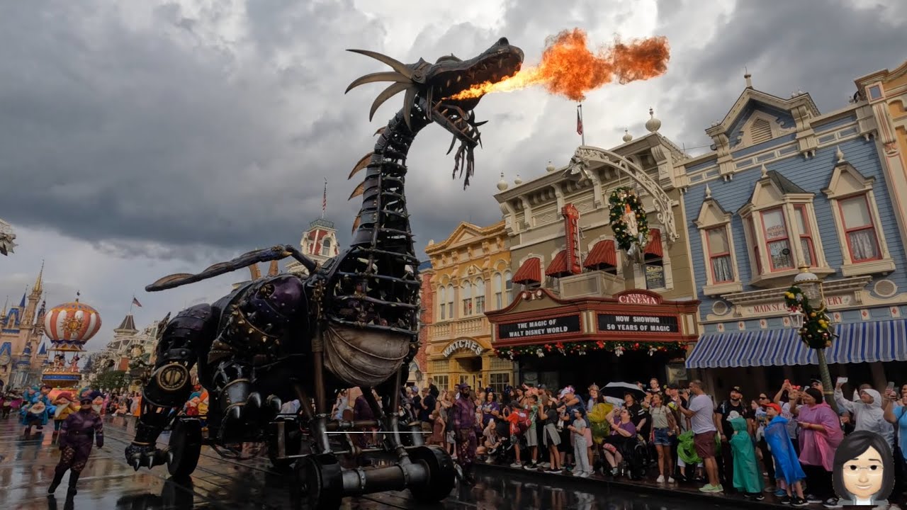 Magic Kingdom's Festival of Fantasy parade (in the rain) Jan 2023
