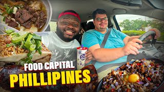 Eating FILIPINO FOOD for 24 HOURS in PAMPANGA | Rabbit Lechon, SISIG, Kambingan & GIANT Pares Mami